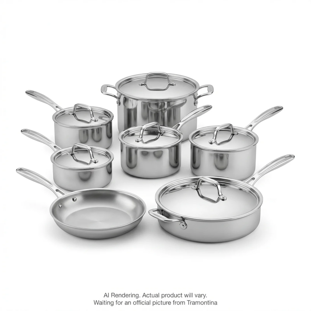 Tramontina Signature Tri-Ply Clad Stainless Steel Cookware Set, 12 Pc