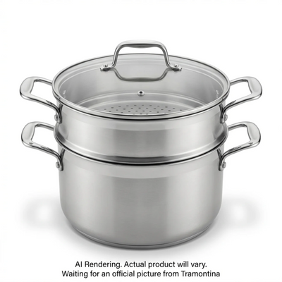 Tramontina 5 Qt Stainless Steel Tri-Ply Steamer Set (80120/523DS)