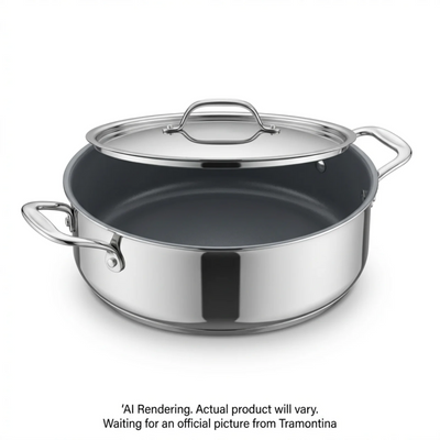 Tramontina 6.5 Qt Covered Casserole - Stainless Steel - Ceramic Natural Arc (98051/015DS)
