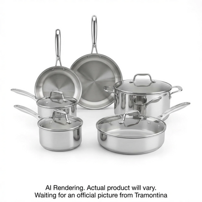 Tramontina Tempo 10 Pc Tri-Ply Base Stainless Steel Cookware Set (80154/011DS)