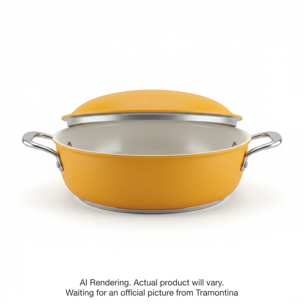 Tramontina Fiora 4.25 Quart Multipurpose Ceramic Nonstick Pan, Marigold