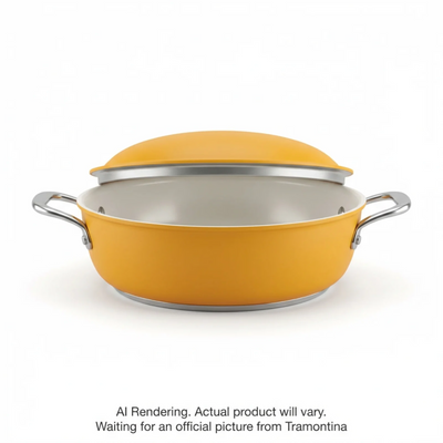Tramontina Fiora 4.25 Quart Multipurpose Ceramic Nonstick Pan, Marigold (80110/141DS)