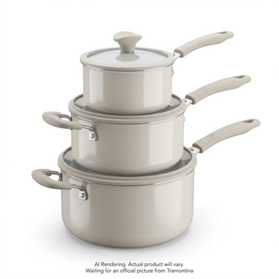 Tramontina 6 Pc Nesting Cookware Set - Ceramic White (80156/147DS)
