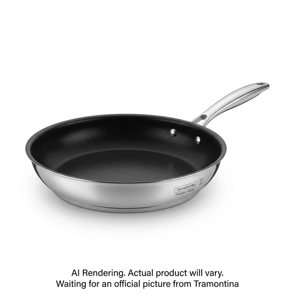 Tramontina 10 In Saute Pan - Stainless Steel - Nonstick - Tubular Ss Handle