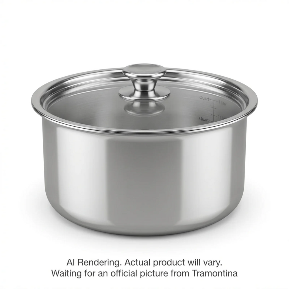 Tramontina Utsava Tri-Ply Clad Stainless Steel Covered Tope Patila, 2.4 qt.