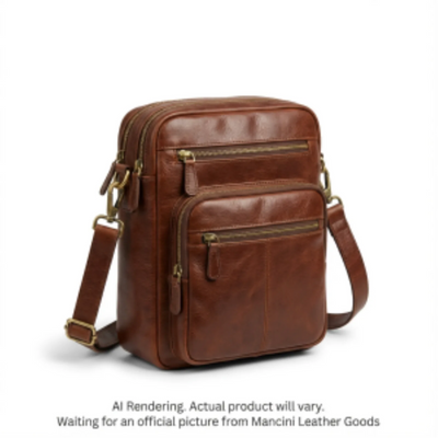 Mancini Double Top Zipper Men's Bag (1410-11-BROWN)