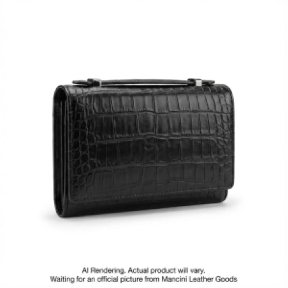 Croco RFID Secure Medium Clutch Wallet