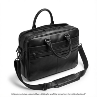 Mancini Buffalo Briefcase with 15.6" Laptop Sleeve (99-5485-BLACK)