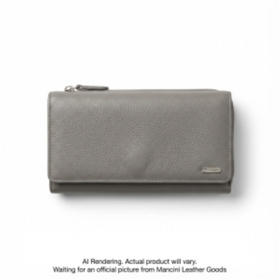 Mancini Pebble RFID Medium Clutch Wallet (10300-GREY)