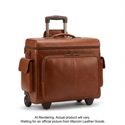 Mancini Deluxe Wheeled Catalog Case (95475-BROWN)