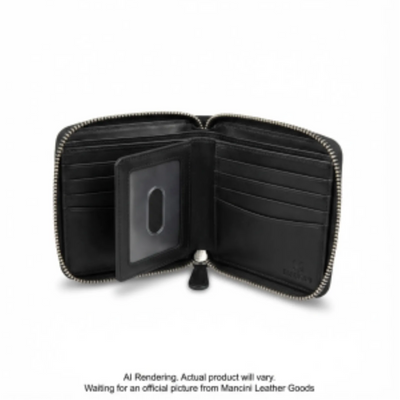 Mancini CASABLANCA Zippered Wallet with Removable Passcase (8700159-BLACK)