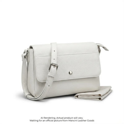 Mancini Pebbled Isabella Crossbody Handbag (HBP1085-WHITE)