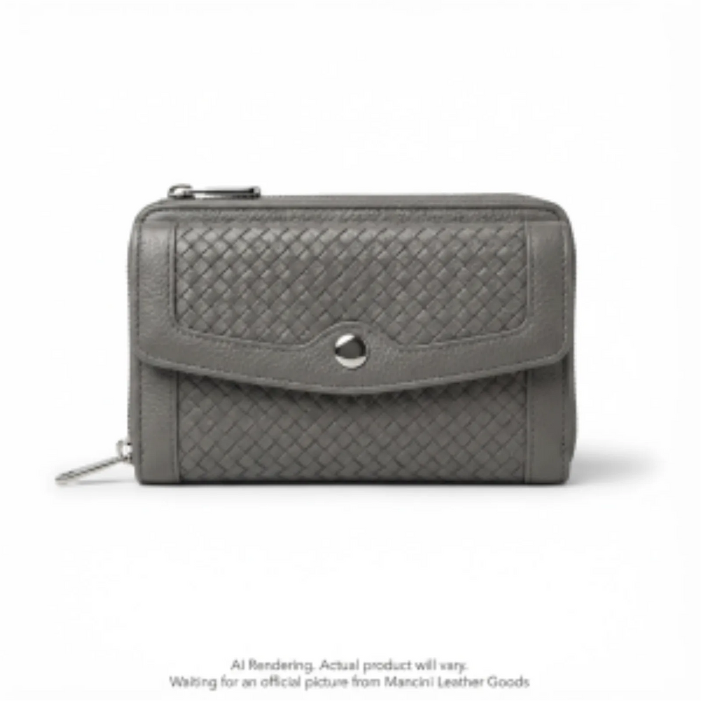 Basket Weave RFID Secure Medium Clutch Wallet