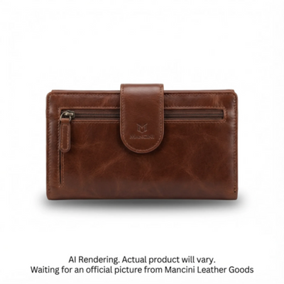 Mancini Equestrian-2 Ladies' Trifold Wallet (52369-BROWN)
