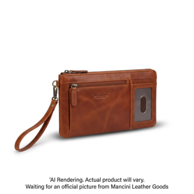 Mancini Casablanca Ladies' Wristlet Wallet (8700207-COGNAC)