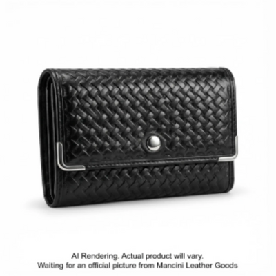 Mancini Basket Weave RFID Secure Trifold Wallet (6500377-BLACK)