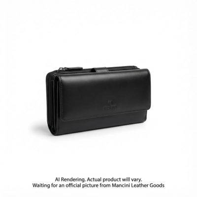 Mancini Sonoma Women’s Medium Clutch Wallet with Enhanced RFID Protection (6800416-BLACK)