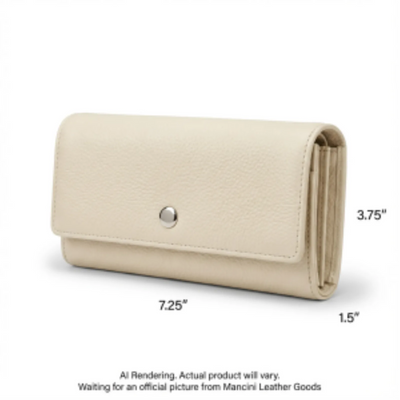 Mancini Pebble RFID Medium Clutch Wallet (10300-BONE)