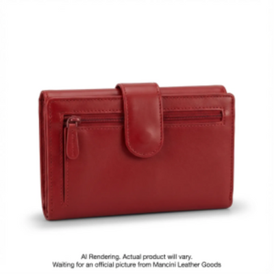Mancini Sonoma Women’s Medium Clutch Wallet with Enhanced RFID Protection (6800377-RED)
