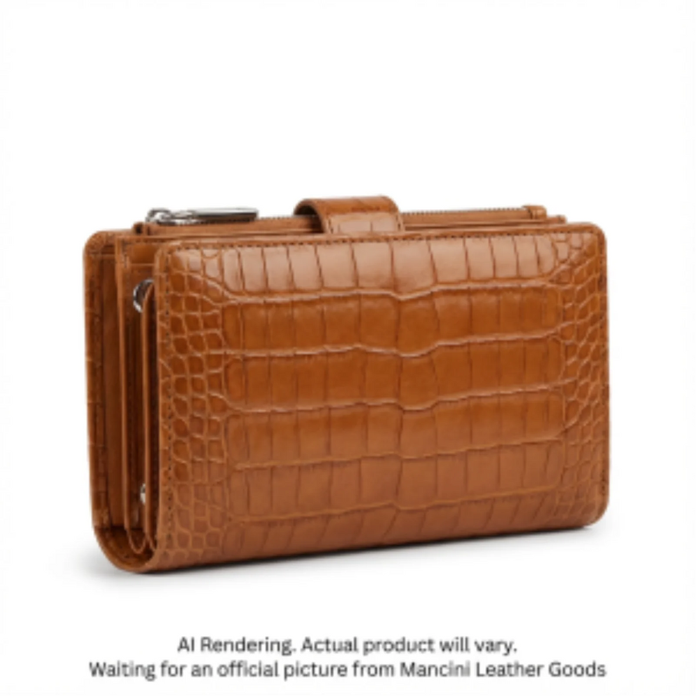 Croco RFID Secure Medium Clutch Wallet