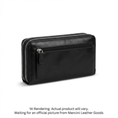 Mancini Casablanca Ladies' Clutch Wallet (8700167-BLACK)