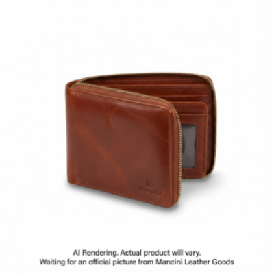 Mancini CASABLANCA Zippered Wallet with Removable Passcase (8700159-COGNAC)