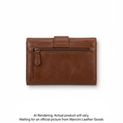 Mancini Sonoma Women’s Medium Clutch Wallet with Enhanced RFID Protection (6800377-BROWN)