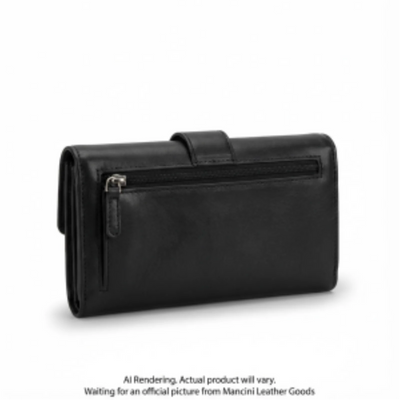 Mancini Sonoma Women’s Quad Fold Wallet with Enhanced RFID Protection (6800369-BLACK)