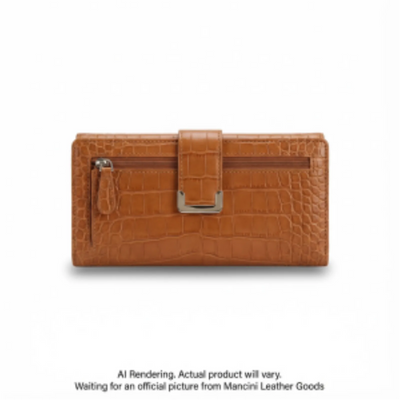 Mancini Croco RFID Secure Quadruple Fold Wallet (6600369-TAN)
