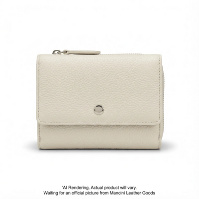 Mancini Pebbled RFID Small Clutch Wallet (10377-BONE)