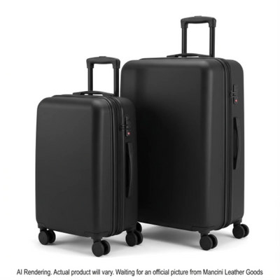 Mancini LPP823-2PCS Black 20" Carry-On & 28" Upright Expandable (LPP823-2PCS-BLACK)