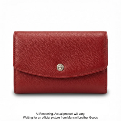 Mancini Pebble RFID Medium Clutch Wallet (10283-RED)
