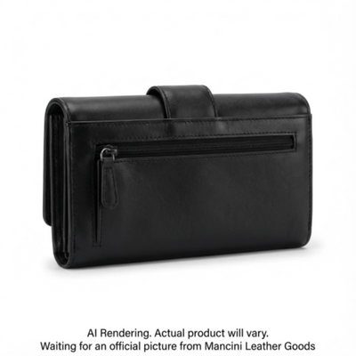 Mancini Equestrian-2 Ladies’ Rfid Secure Trifold Wallet (52951-BLACK)