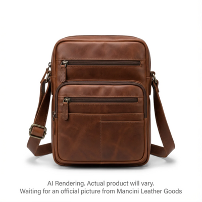 Mancini Large Unisex Every Day Bag (1410-08-BROWN)