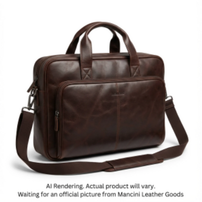 Mancini Buffalo Collection Triple Compartment Briefcase (99-5436-BROWN)
