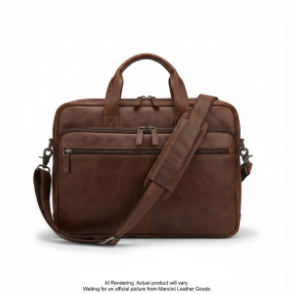 Buffalo Double Compartment Top Zipper 15.6” Laptop / Tablet Briefcase