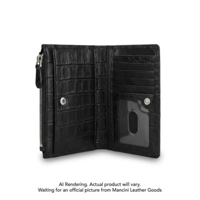 Mancini Croco2 Women’s Card Case with Enhanced RFID Protection (6900957-BLACK)