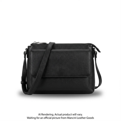 Mancini Pebbled Amy Crossbody Bag (HBP1061-BLACK)
