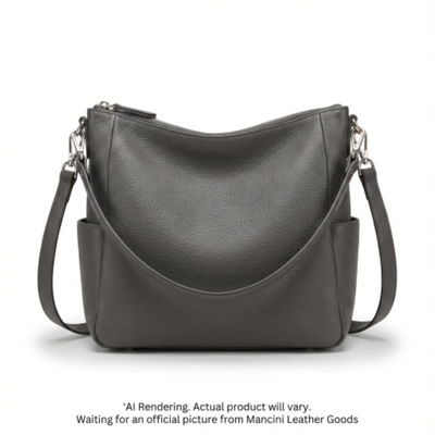Mancini Pebbled Katherine Shoulder Bag Grey (HBP1053-GREY)