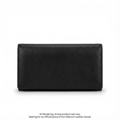Mancini Sonoma Women’s Medium Clutch Wallet with Enhanced RFID Protection (6800371-BLACK)