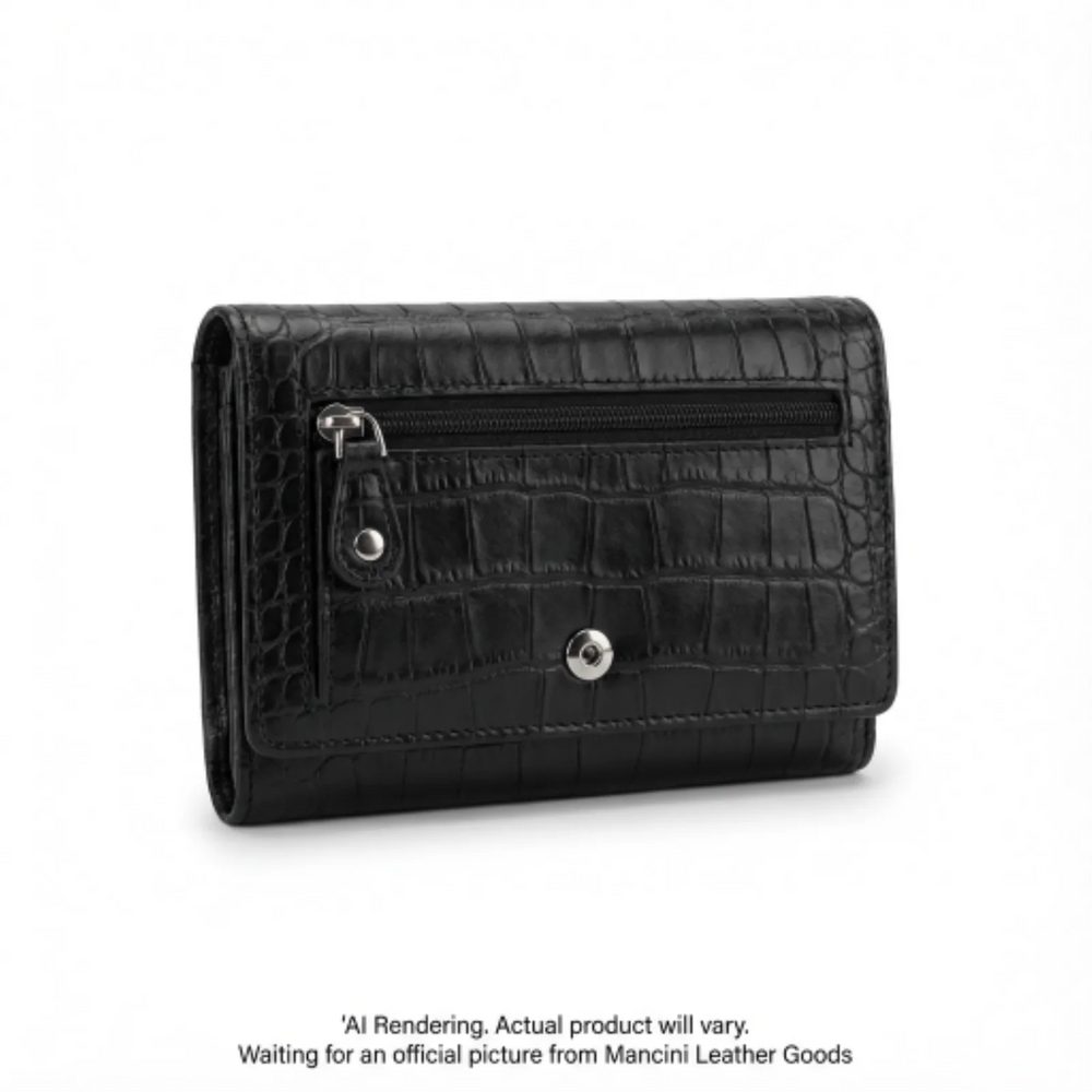 Croco RFID Secure Medium Clutch Wallet