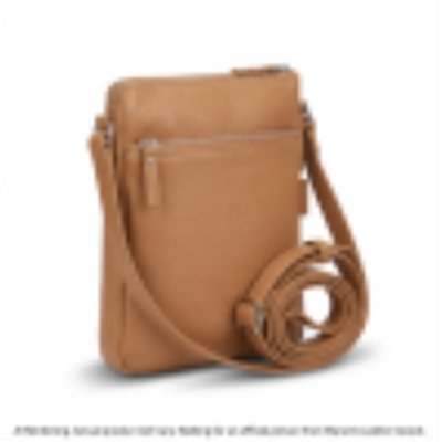 Mancini Pebbled Leather Crossbody Hobo (HBP1069-CAMEL)