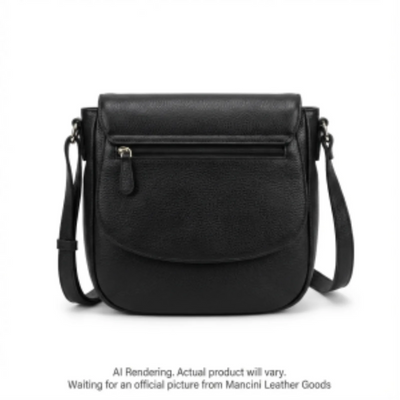 Mancini Pebbled Page Crossbody Bag Black (HBP1072-BLACK)