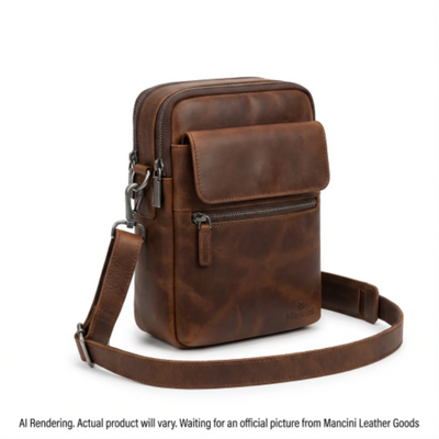 Mancini Buffalo Crossbody Organizer Bag (99-5417-BROWN)