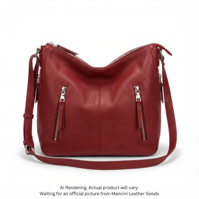 Mancini Pebbled Mila Hobo Style Handbag (HBP1091-RED)