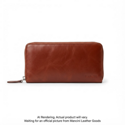 Mancini Casablanca Ladies' Clutch Wallet (8700200-COGNAC)