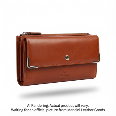 Mancini Pelle D’oro RFID Secure Medium Clutch Wallet (500-54283-COGNAC)