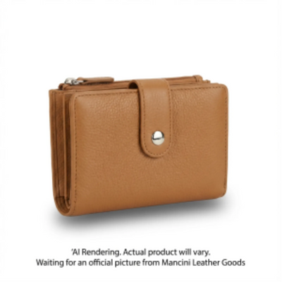Mancini Pebble RFID Medium Clutch Wallet (10300-CAMEL)