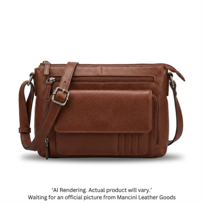 Mancini HBP1078 Brown Crossbody Handbag (HBP1078-BROWN)