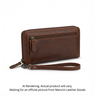 Mancini Casablanca Wristlet Clutch Wallet (8700123-BROWN)